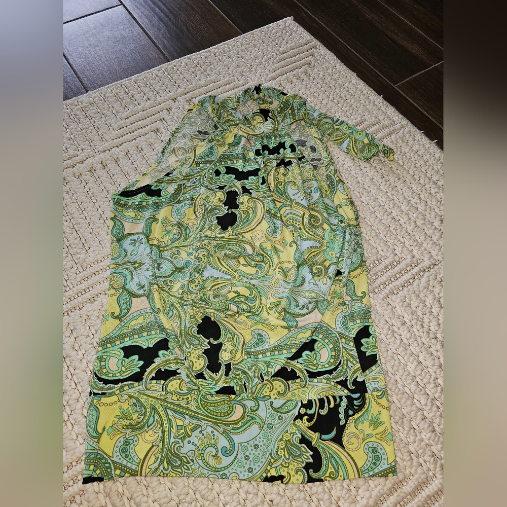 JULIAN CHANG PAISLEY HALTER TOP SZ XL